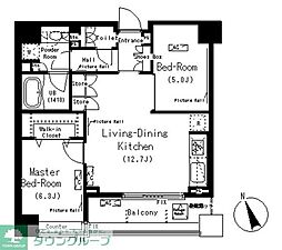 ParkCube代々木富ヶ谷 2LDKの間取図画像