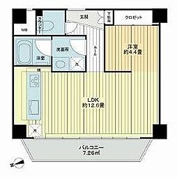 ラ・アトレ御苑内藤町グランガーデン 1LDKの間取図画像