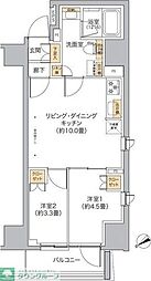 リビオメゾン新宿west 2LDKの間取図画像