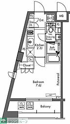 プラウドフラット三軒茶屋 1Kの間取図画像