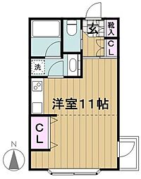 シトラスカン ワンルームの間取図画像