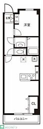 レジデンス初台 1DKの間取図画像