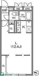 ゼスティ駒沢大学2 1DKの間取図画像