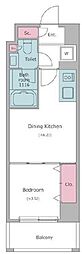 Due二子新地 1DKの間取図画像