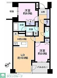 ザ・パークハウス上目黒ピアース 2LDKの間取図画像