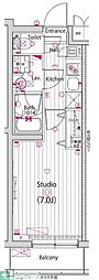GALAHILLS武蔵小山 1Kの間取図画像