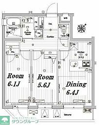 メイクスデザイン参宮橋 2DKの間取図画像