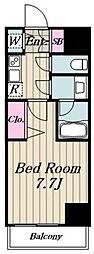 CRACIA三軒茶屋 1Kの間取図画像
