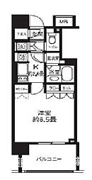ライオンズシティ白金高輪 1Kの間取図画像