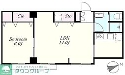 鹿鳴館ハイツ原宿 1LDKの間取図画像