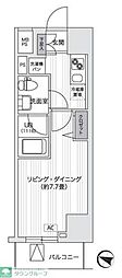 PrimalGotanda 1Kの間取図画像
