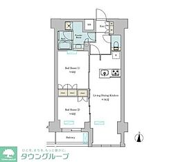 Brilliaist池尻大橋 2LDKの間取図画像