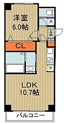 ルーブル白金 1LDKの間取図画像