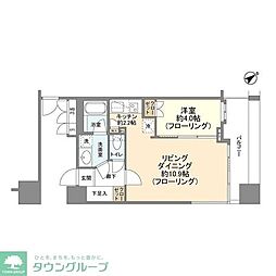 パラッシオ目黒不動前 1LDKの間取図画像