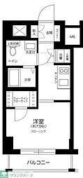 アーバイル三軒茶屋 ワンルームの間取図画像
