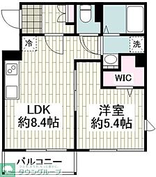 プラティーヌ碑文谷 1DKの間取図画像