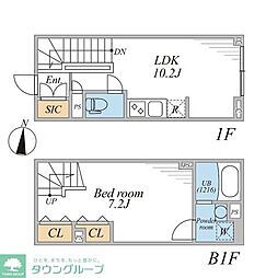 LEGALAND幡ヶ谷South 1LDKの間取図画像