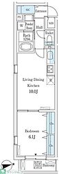 ルーチェ白金 1LDKの間取図画像