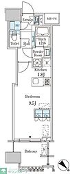レガシス中目黒 ワンルームの間取図画像
