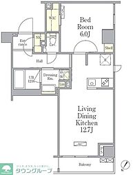 パークペルル池尻 1LDKの間取図画像