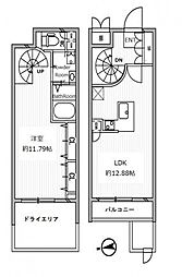 白金高輪レジデンス 1LDKの間取図画像