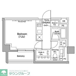 ザ・パークハビオ神泉 1Kの間取図画像