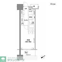 パークハビオ西新宿 1Kの間取図画像