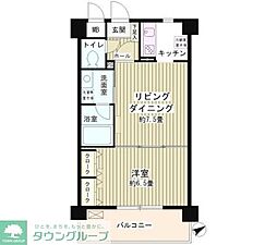 ルミエール祐天寺 1DKの間取図画像