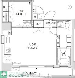 グランディオール広尾テラス 1LDKの間取図画像