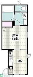 Koa三軒茶屋 1DKの間取図画像