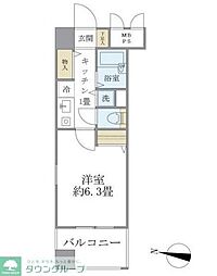 メインステージ赤坂2 1Kの間取図画像