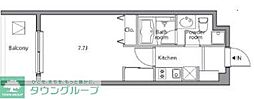 レジディア祐天寺 1Kの間取図画像