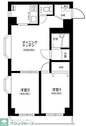 ロングアイランドガーデン 2DKの間取図画像
