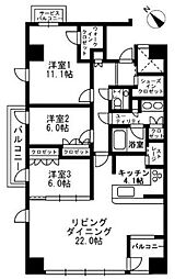 アーバンパーク代官山2 3LDKの間取図画像