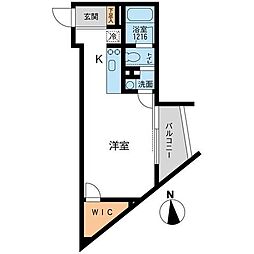 アーデン芝公園 ワンルームの間取図画像