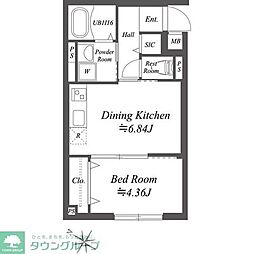 SOLASIAresidence南大塚 1DKの間取図画像