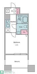 レジディア島津山 1Kの間取図画像
