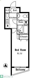 フェニシア三軒茶屋 1Kの間取図画像
