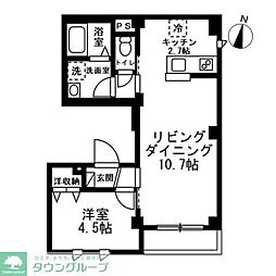 アベニール柏木(新宿区北新宿2丁目) 1階1LDKの間取り