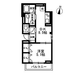 Grande Maison S(江戸川区篠崎新築) 1階1DKの間取り