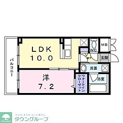 ヴィレッジ　キール 101 1階1LDKの間取り
