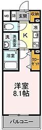 D-room早稲田 1階1Kの間取り