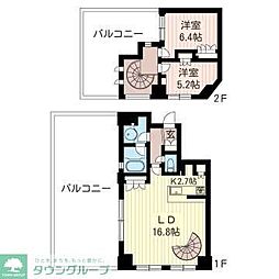 エスティメゾン北新宿 2LDKの間取図画像