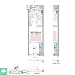 アーバネックス早稲田 6階1LDKの間取り