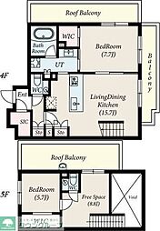 コンポジット新宿柏木 4階2SLDKの間取り