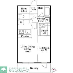 ラ・ミアカーサ東中野 5階1LDKの間取り