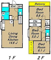 エム‘スクエアI 1階3LDKの間取り