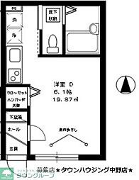 プリムローズ/D 1階ワンルームの間取り
