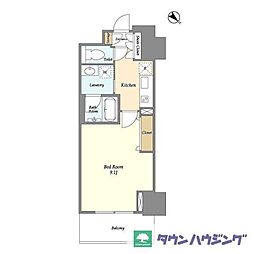 フロンティア新宿タワー 18階1Kの間取り