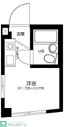 ルームズ北沢 2階ワンルームの間取り